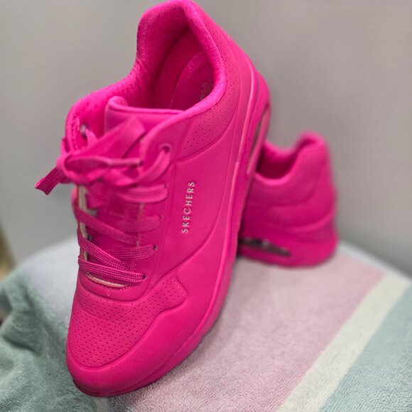 Skechers Uno - Night Shades sneakers in hot pink - Picture 1 of 9